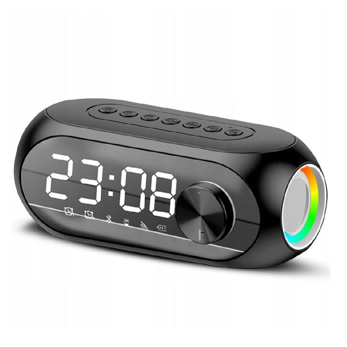 Difuzor bluetooth S8 portabil, cu ceas, alarma si afisaj LCD, negru