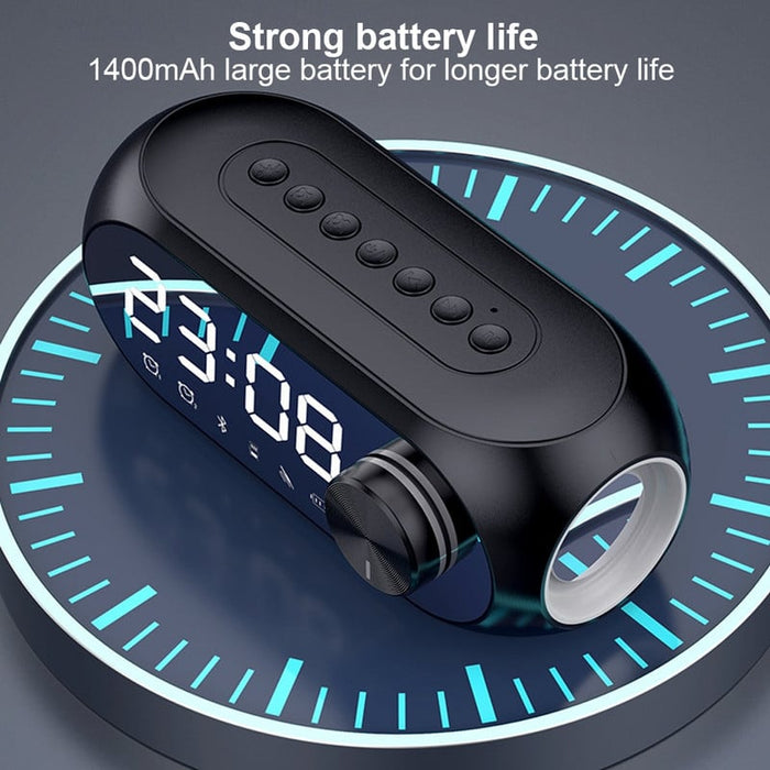 Difuzor bluetooth S8 portabil, cu ceas, alarma si afisaj LCD, negru