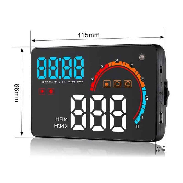 HUD HUD-up Display D2000 5.5 "οθόνη, με οθόνη παρμπρίζ με ob2 jack, με συναγερμό ταχύτητας