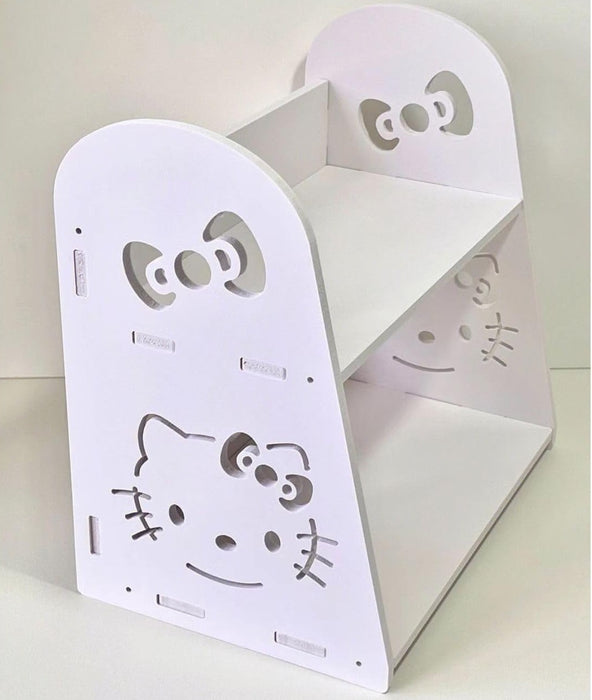 Etajera pentru Biroul Copilului, Hello Kitty, 2 Compartimente, PVC, 29x29x19cm, Alb