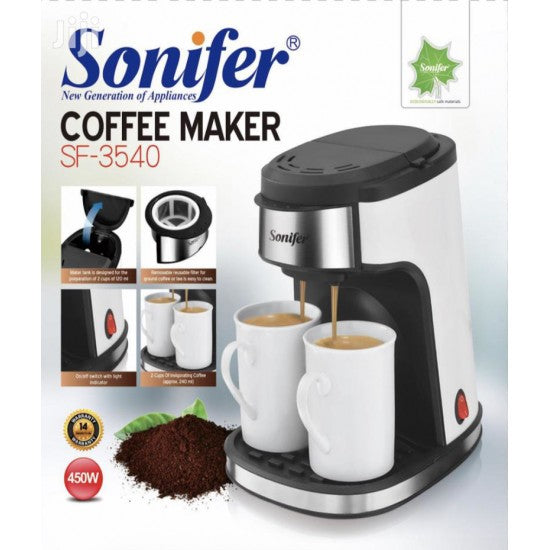 Filtru/Expresor cafea Sonifer Sf-3540 450W + 2 cesti cadou