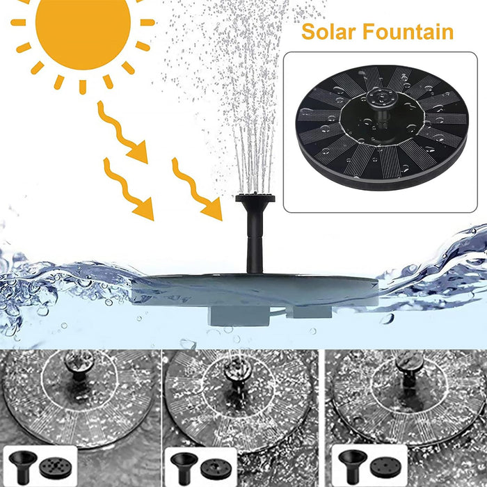 Napenergia szökőkút kerthez, akváriumhoz, uszodához, 5 különböző vízfúvókával