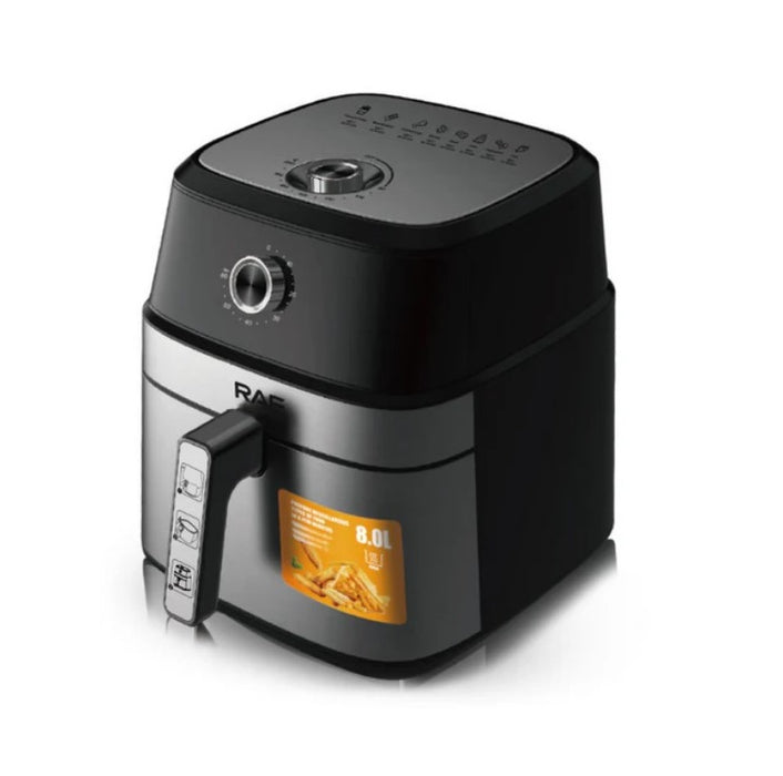 Hot Air Fryer, RAF 5319, Χωρίς λάδι, χωρητικότητα 8L, 1800W, μαύρο ασθενή