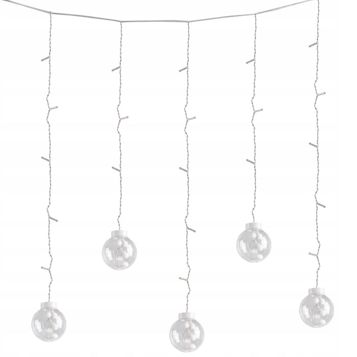 LED Light Garland, με 12 διαφανείς σφαίρες, 3m, 8 τρόπους φωτισμού, ζεστό λευκό χρώμα