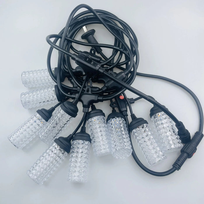 Лека гирлянда за екстериор, 10 LED крушки, IP44, гореща бяла светлина, дълга 10 м