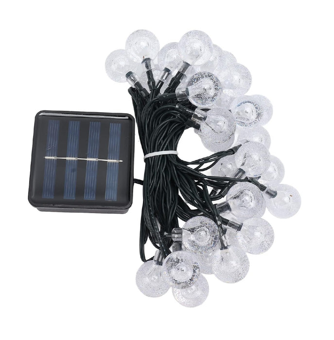 Solar Light Garland, 6,5 m, 20 LED izzó, IP65, hideg, meleg és színes fény