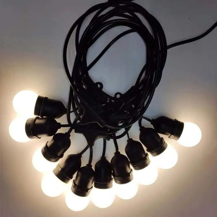 Luminoasa Garland 10 LED matt izzóval, 10 m hosszú, fekete kábel, külső fény