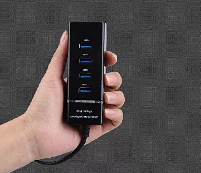 USB HUB 4 USB 3,0, Ultra Slim, Data Letöltés vagy adatátvitel, 5 GBPS, fekete