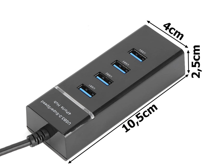 USB главина с 4 порта USB 3.0 скорост прехвърляне до 5Gbps