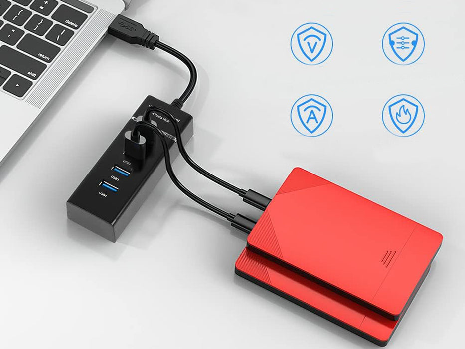 Hub USB cu 4 porturi USB 3.0 viteza transfer de pana la 5Gbps