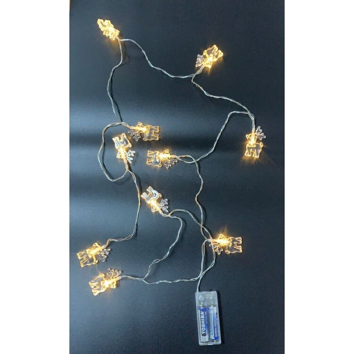 2 karácsonyi fényeszköz-felszerelés rénszarvas alakú figurákkal, 2x2m, 2x10 LED-ek, fehér fény