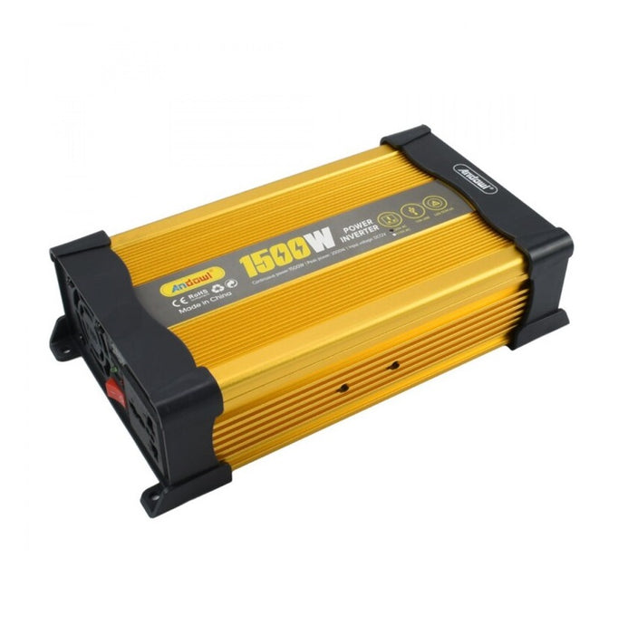 Andowl KS1500 Autófeszültség -inverter, 1500W, 12 V, 220 V, 26 x 11 x 6,5 cm, arany