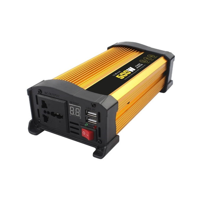 Andowl KS500 autófeszültség -inverter, 500W, 12 V, 220 V, 18 x 11 x 6,5 cm, arany