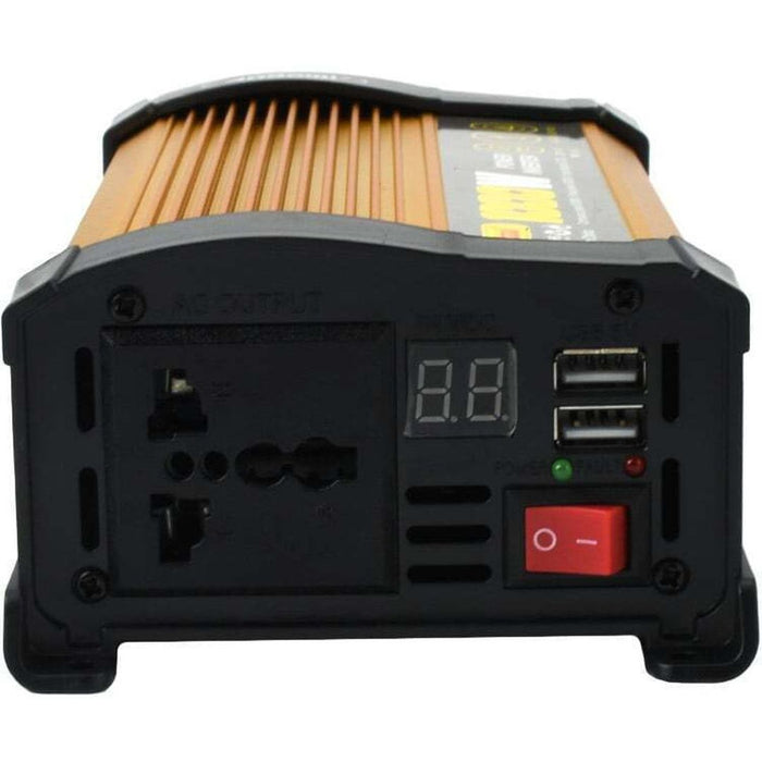 Инвертор на напрежението на автомобила andowl KS500, 500W, 12V, 220V, 18 x 11 x 6,5см, злато