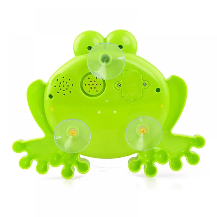 Jucarie de baie Bubble Frog cu difuzor de spuma si muzica, pentru copii 3 ani+, ABS, verde