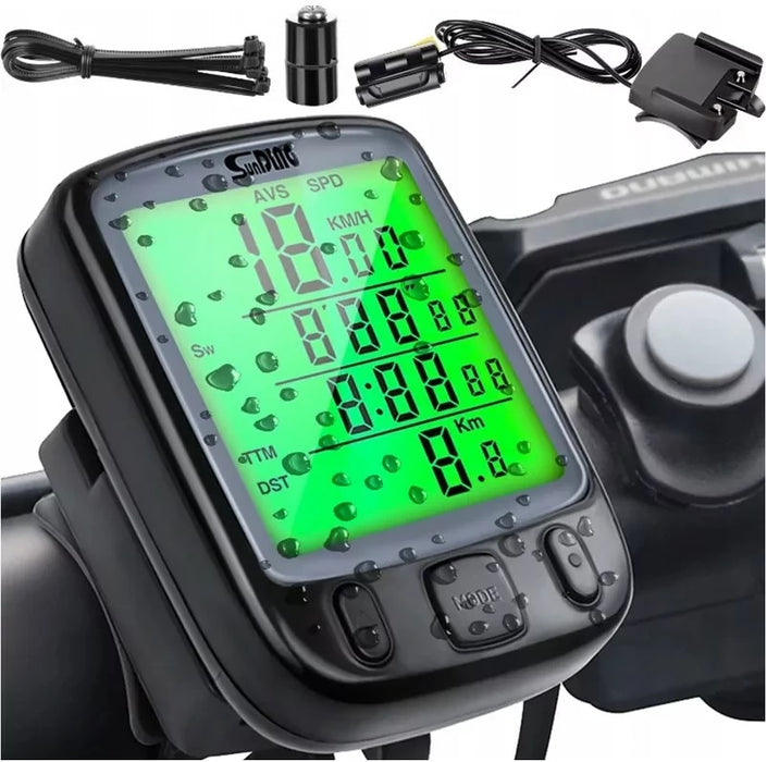 Kilometraj Digital bicicleta, Ecran luminat LCD, 25 functii