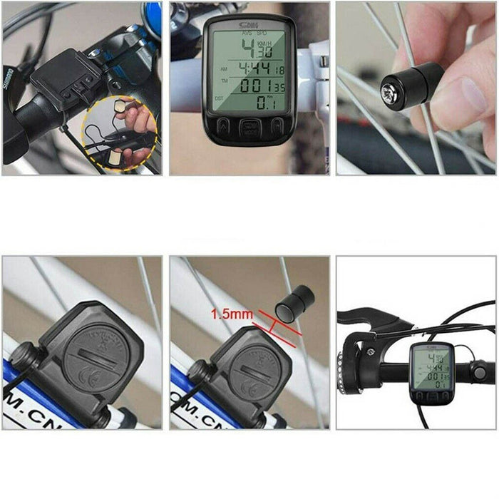 Kilometraj Digital bicicleta, Ecran luminat LCD, 25 functii