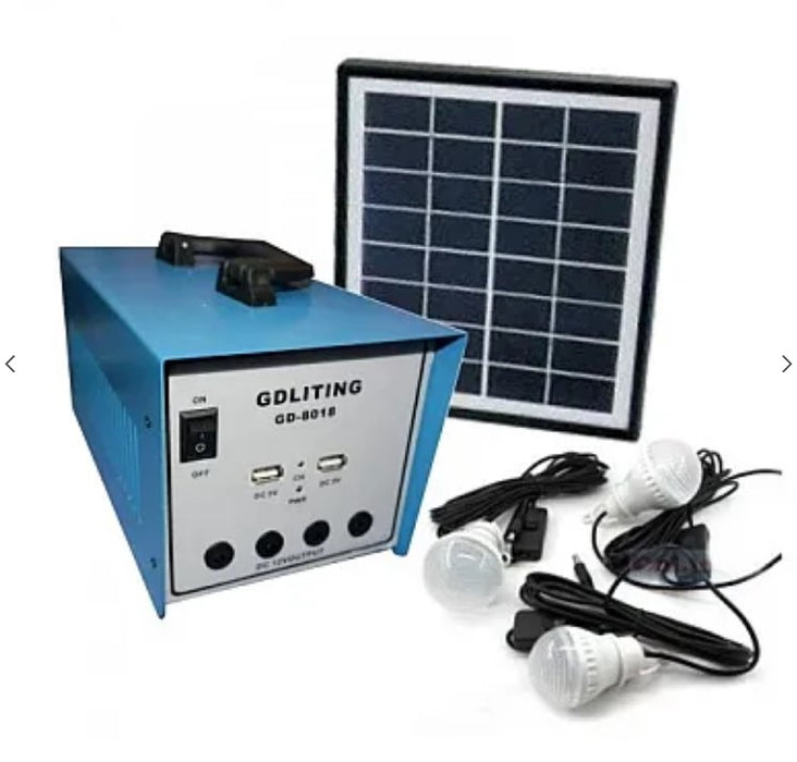 Kit Solar GD-8018 Avansat cu 3 becuri lanterna multifunctionala