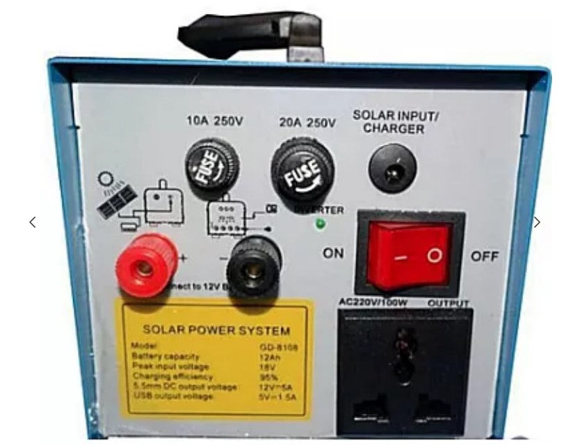 Solar Kit GD-8018 fejlett 3 izzóval multifunkcionális zseblámpa