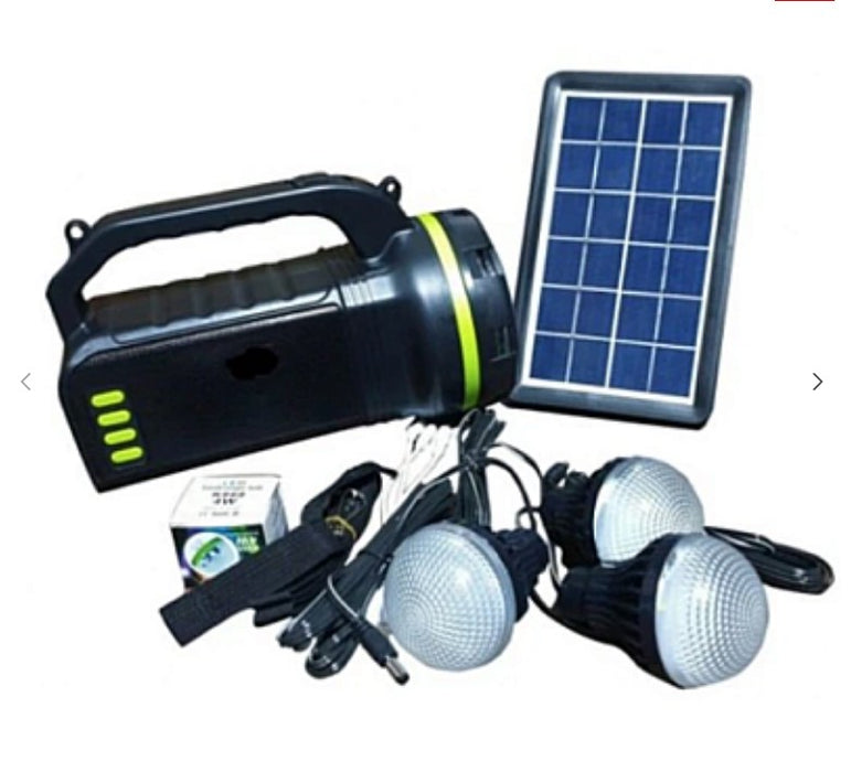 Kit Solar GDLite GD-2000A cu 3 becuri incluse, boxa cu Bluetooth si Radio XL