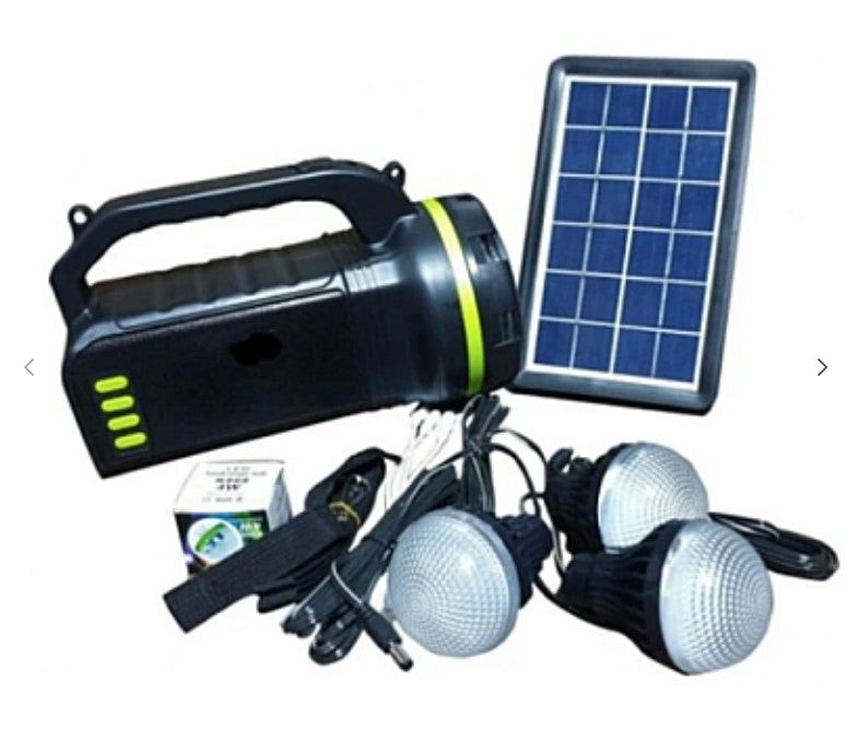 Kit Solar GDLite GD-2000A cu 3 becuri incluse, boxa cu Bluetooth si Radio