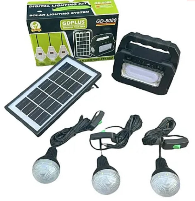 GDPLUS GD-8080 Solar Kit hordozható 3 övvel