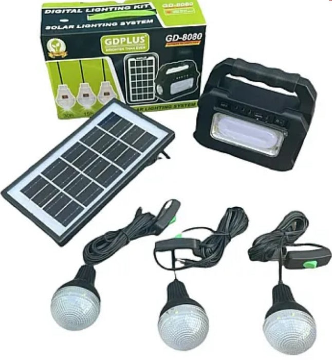 GDPLUS GD-8080 Solar Kit με 3 λαμπτήρες