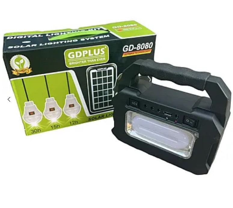 Kit Solar GDPlus GD-8080 portabil cu 3 becuri