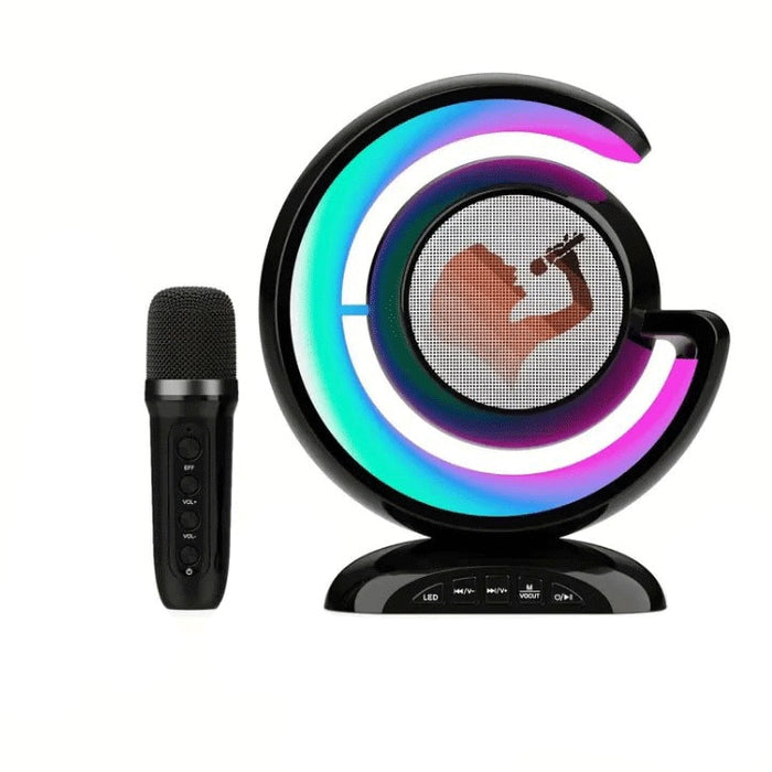 Statie smart wireless pentru karaoke, cu microfoan, boxa si iluminare LED RGB, portabila