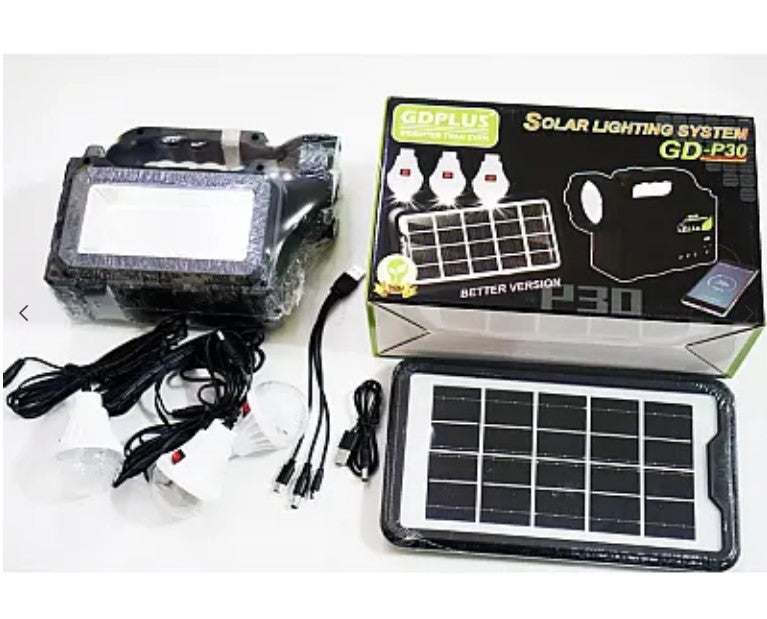 Kit solar GDPlus GD-P30 cu 3 becuri