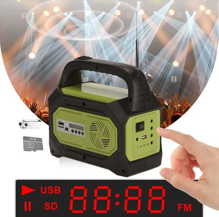 Napelem kempingkészlet GD-8073 Radio FM USB Lanterne PowerBank 3 LED izzók