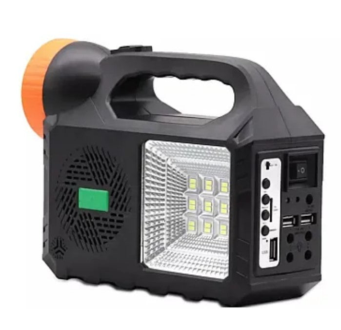 Kit solar de iluminare GD Times GD-102, 3 becuri, boxa BT, radio, 80W