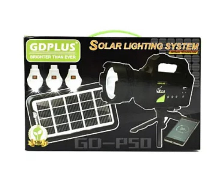 Слънчев комплект лантер със статив и 3 крушки GD-P50 HA