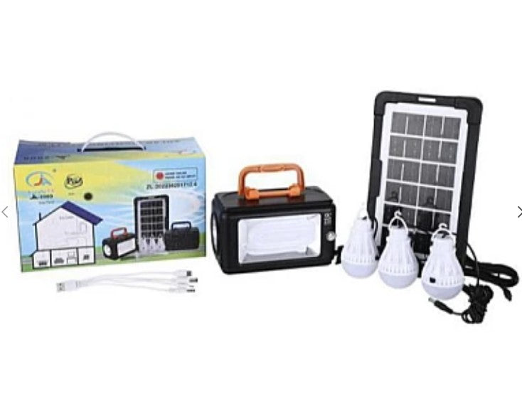 Kit solar pentru iluminare LED JA2009 cu 3 becuri si panou solar