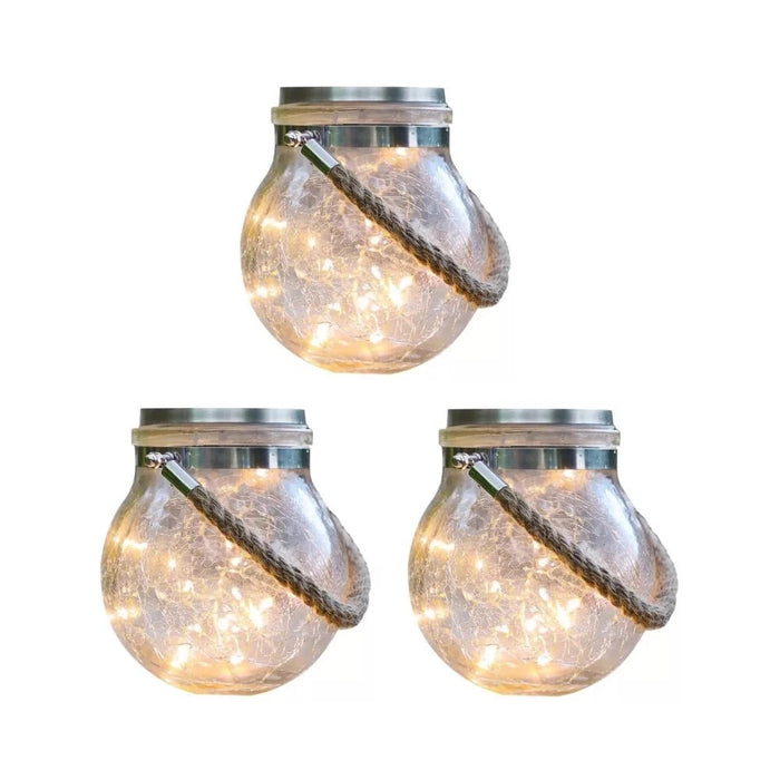 Set 3 X Lampa Solara Decorativa Model 2023, Pentru Gradina, Casa, Camping, Alimentare Solara, Design Modern, Lumina Calda, Sticla