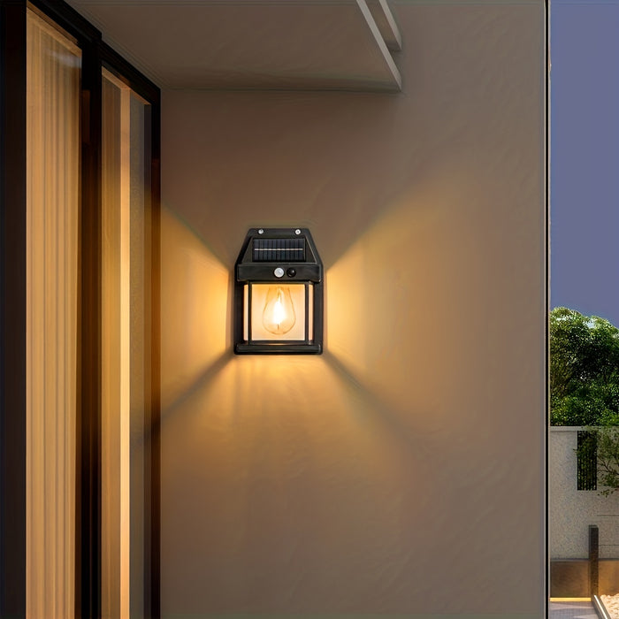 Lampa Solara de Perete 2W, 600LM, rezistenta la apa IP65, pentru gradina sau casa, negru