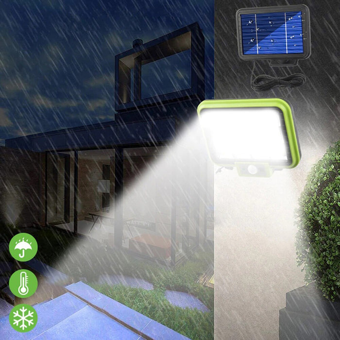 Lampa solara cu panou solar, 216 LED SMD, 50W, senzor de miscare si telecomanda, verde