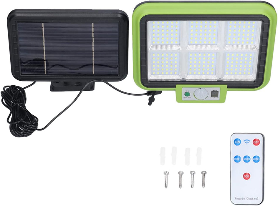 Lampa solara cu panou solar, 216 LED SMD, 50W, senzor de miscare si telecomanda, verde