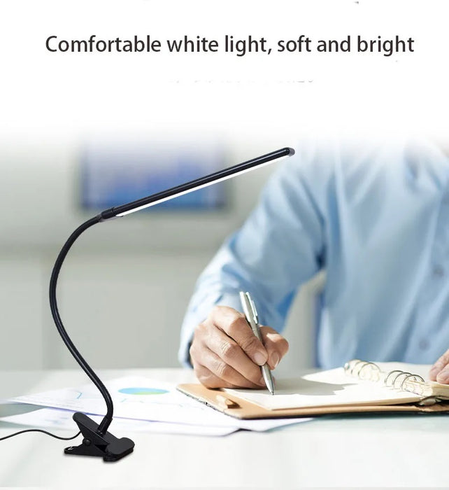 LED Lamp Office με ρυθμιζόμενο, αλουμίνιο και σφιγκτήρα ABS, USB, 13W, 50cm, Black