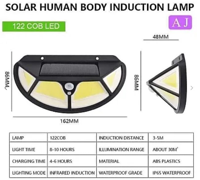 Ηλιακή λυχνία Sh -122 LED COB με αισθητήρα κίνησης και τρόπους φωτισμού 3