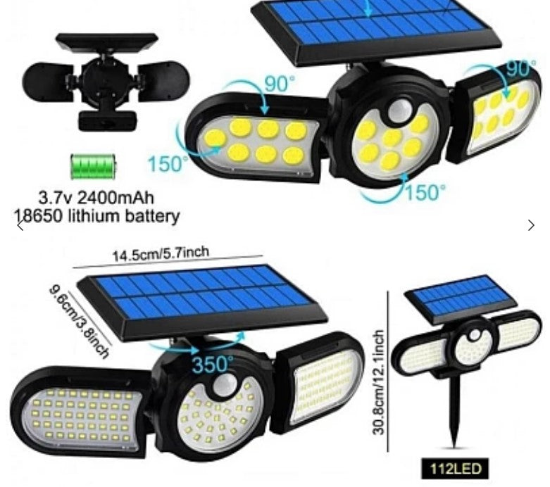 Lampa solara cu inductie SH-1206C si panou Solar Integrat 3 Capete Reglabile