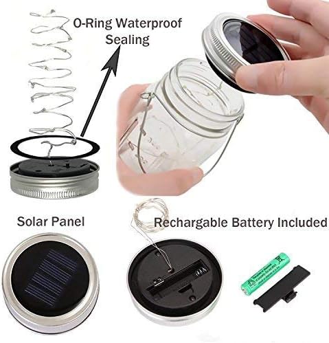 Διακοσμητικό βάζο τύπου ηλιακού λαμπτήρα, γυαλί, με 20 μικρο LED, ζεστό λευκό φως