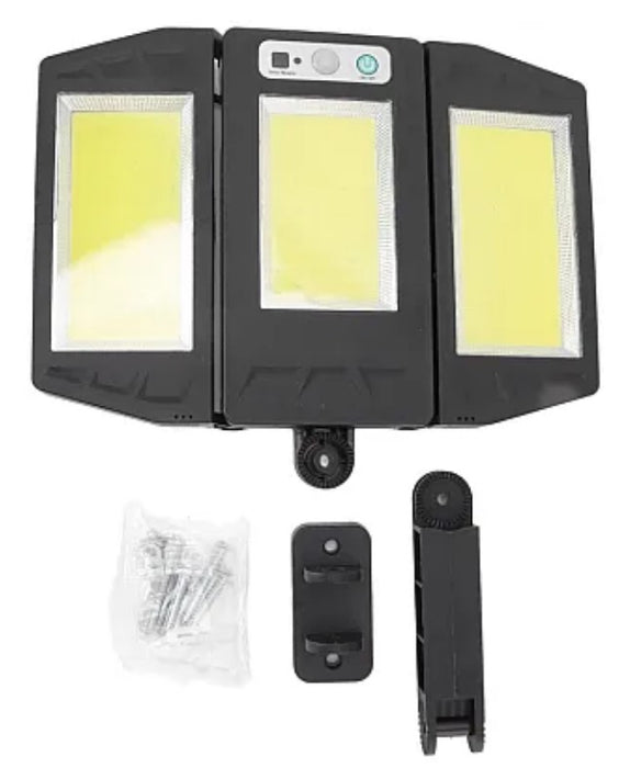 Lampa solara de perete senzor de miscare cu telecomanda TRIPLA COB pentru exterior