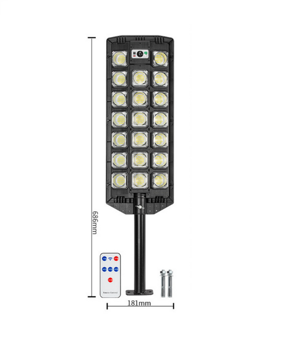 A W7102B-7 utcai lámpa 20 x LED COB 3W, IP65-rel, mozgásérzékelővel és távirányítóval, fekete