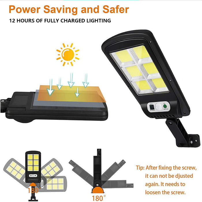 LED Street Solar Lamp, με 6 dials, αισθητήρα κίνησης, IP65, μαύρο