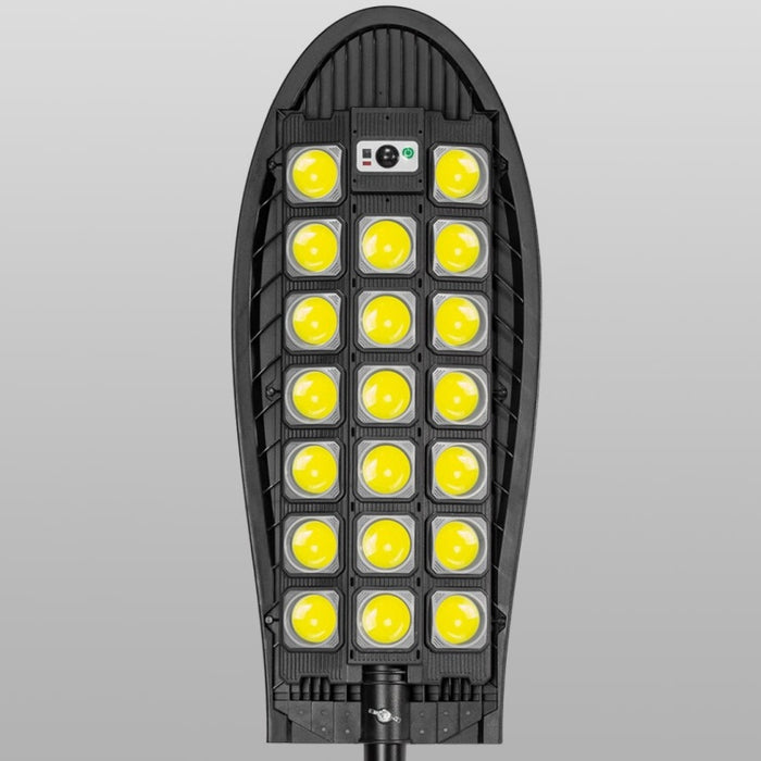 Lampa solara stradala W7102B-7 cu 20 LED COB, senzor de miscare si telecomanda, protectie IP65, negru