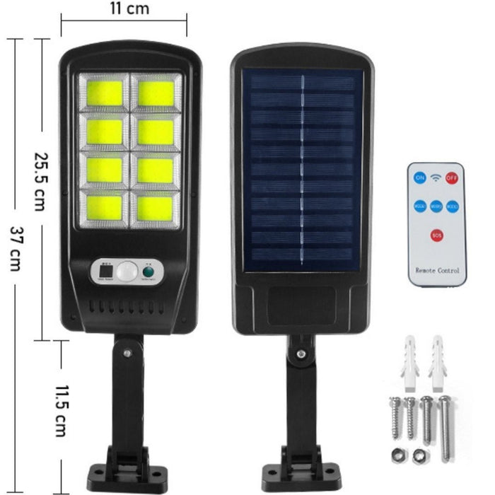 Lampa solara stradala, cu 8 cadre, 160 LED-uri, 30W, pe inductie, senzor miscare, pentru curte, alee