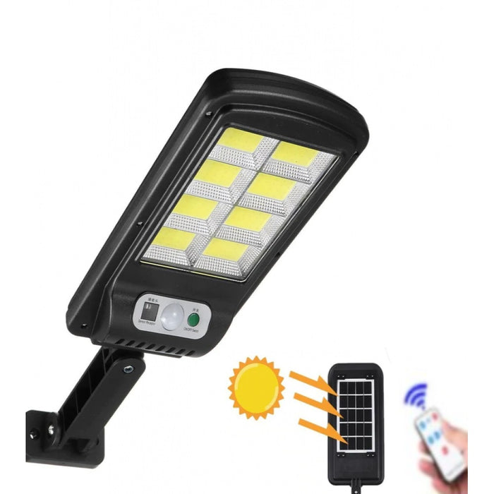 Set 3 x Street Solar Lamps, με 8 καρέ, 160 LED, 30W, επαγωγή, αισθητήρας κίνησης, για αυλή, σοκάκι