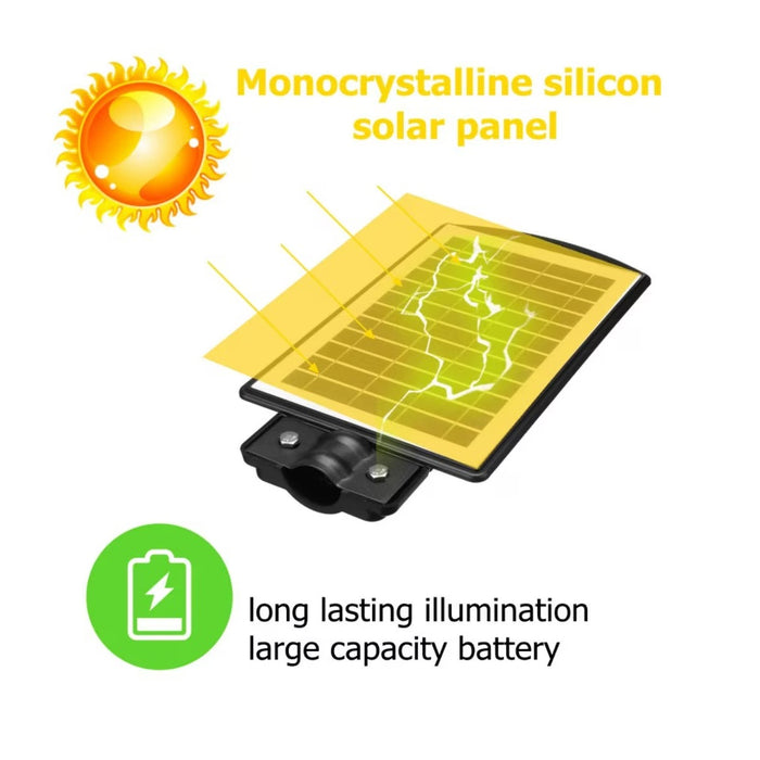 Ηλιακή λυχνία δρόμου, ισχύς 300W, με τηλεχειριστήριο, αισθητήρα φωτός και κίνησης, IP66, γκρι-μαύρο