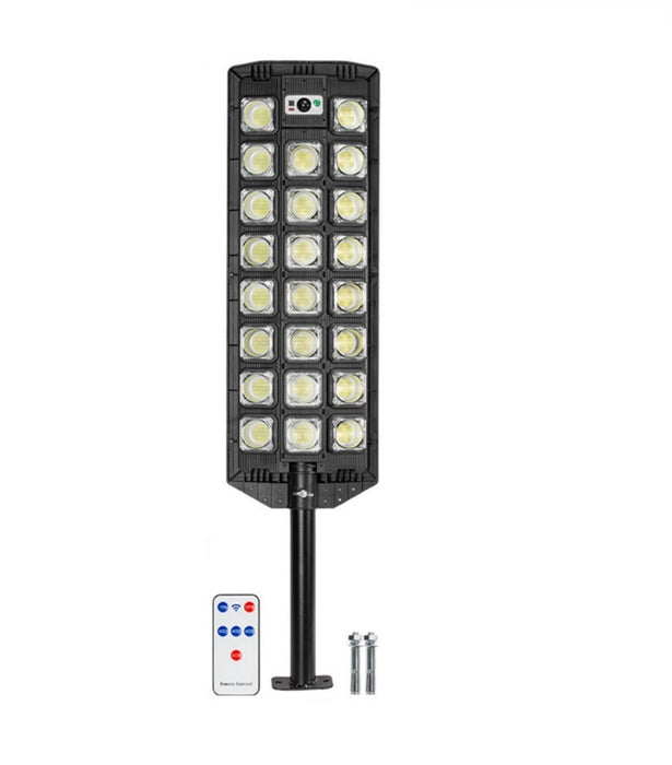 STREET SOLAR LAMP με 23 LED COB, αισθητήρα κίνησης και τηλεχειριστήριο, προστασία IP65, μαύρο